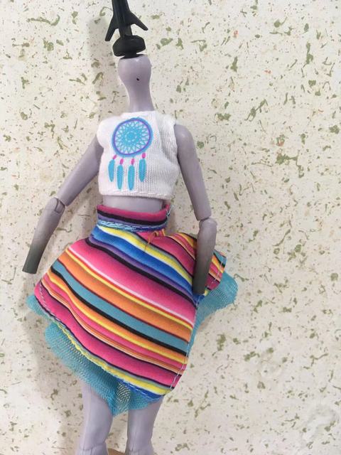 Sukienka spódnica dla lalek Bratz Handmade, 1/6 skala Monster High, DIY dekory, modowa odzież dla lalek - Wianko - 26