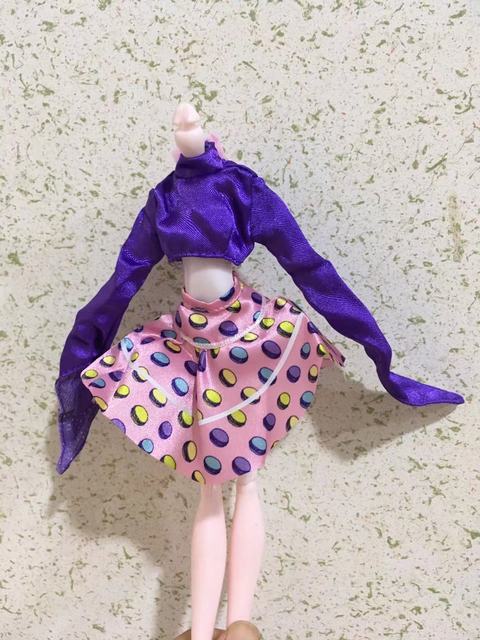 Sukienka spódnica dla lalek Bratz Handmade, 1/6 skala Monster High, DIY dekory, modowa odzież dla lalek - Wianko - 22
