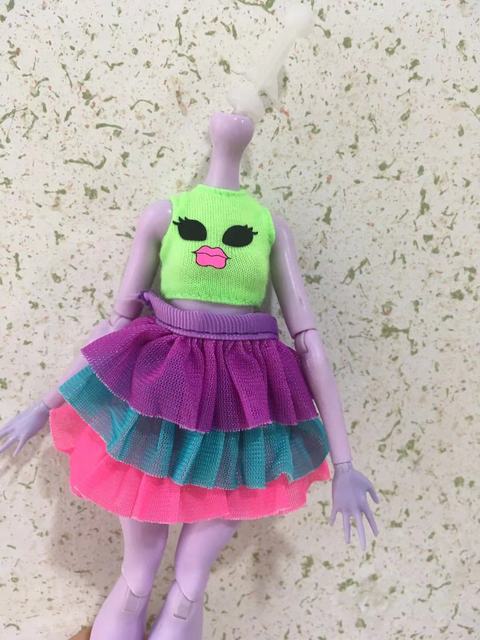 Sukienka spódnica dla lalek Bratz Handmade, 1/6 skala Monster High, DIY dekory, modowa odzież dla lalek - Wianko - 27