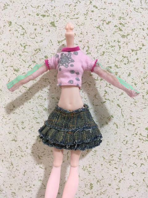 Sukienka spódnica dla lalek Bratz Handmade, 1/6 skala Monster High, DIY dekory, modowa odzież dla lalek - Wianko - 17