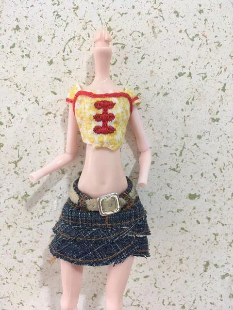 Sukienka spódnica dla lalek Bratz Handmade, 1/6 skala Monster High, DIY dekory, modowa odzież dla lalek - Wianko - 24
