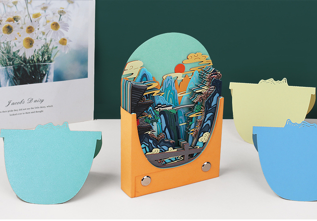 Notatnik Scrapbooking 3D Vintage DIY papierowy 65 arkuszy ręcznie łza odlewnictwo sztuka rzeźbienia - Wianko - 11