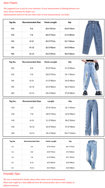 Wysokiej talii dżinsy dla dziewczynek w wieku 8-14 lat, spodnie dżinsowe dziecięce w stylu Oversize - Wianko - 1