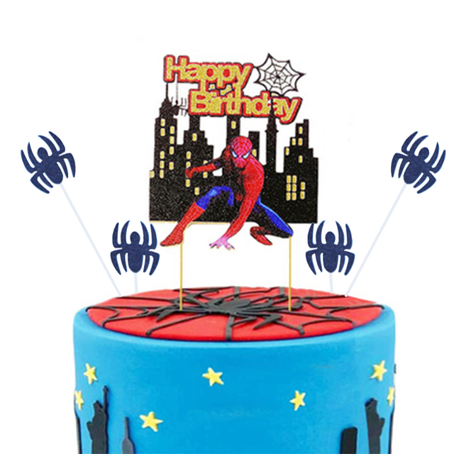 Zestaw narzędzi do dekoracji ciast Spider-man Disney Cartoon - idealne ozdoby na tort urodzinowy - Wianko - 4