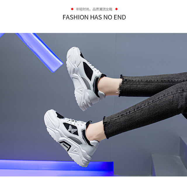 Marka Chunky Sneakers damskie buty kolorowe, oddychające hafty, podeszwa gumowa - Wianko - 11