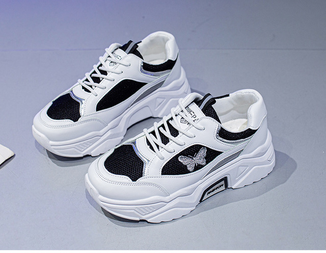 Marka Chunky Sneakers damskie buty kolorowe, oddychające hafty, podeszwa gumowa - Wianko - 17