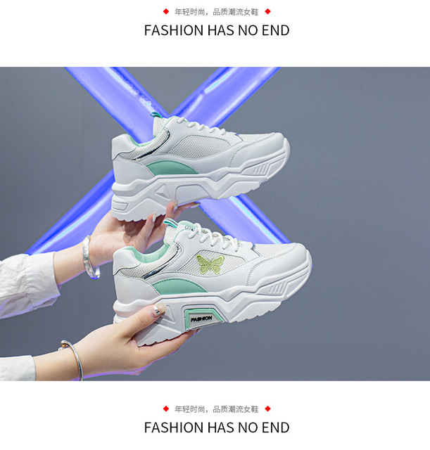 Marka Chunky Sneakers damskie buty kolorowe, oddychające hafty, podeszwa gumowa - Wianko - 8