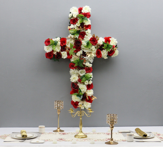 TXMON - kwiaciarnia sztucznych krzyży - romantyczna róża na ślub, Boże Narodzenie, fotografia - dekoracja ścian - Wianko - 17