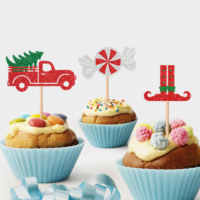 Ozdoba do dekorowania tortu, wykaszarki choinka, bałwanek, płatek śniegu z 14 szt. świątecznych ciastek na świąteczne przyjęcia i dekoracje ślubne - Wianko - 7