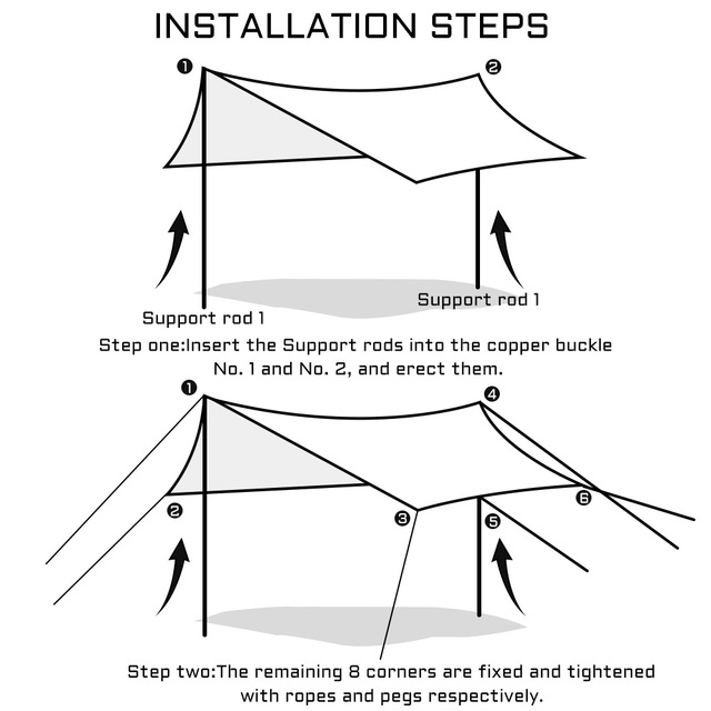 Namiot Tarp 3x4m Turystyczny Baldachim Pergola Nieprzemakalny - Wianko - 12