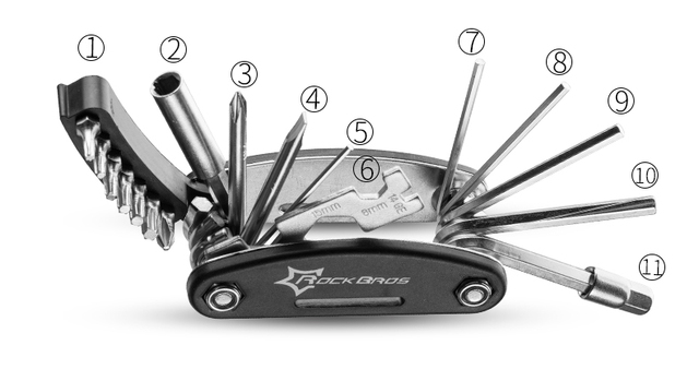 ROCKBROS Multitool rowerowe 16 w 1 Brompton MTB śrubokręt narzędzie do naprawy roweru - Wianko - 8