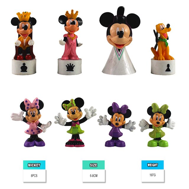 Figurka Anime Mickey Mouse, Minnie, Donald, Kubiczek Puchatek, Kaczka Daisy, Goofy, Pluto, Świnia - brelok i prezent w jednym, zabawki akcji - Wianko - 4