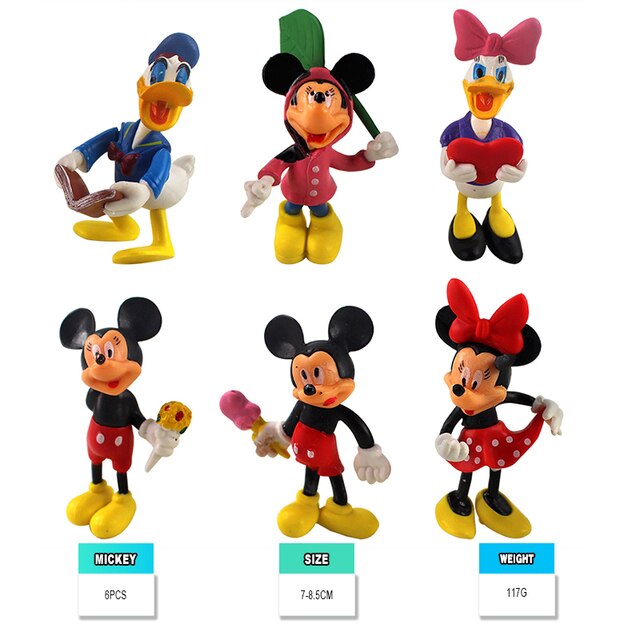 Figurka Anime Mickey Mouse, Minnie, Donald, Kubiczek Puchatek, Kaczka Daisy, Goofy, Pluto, Świnia - brelok i prezent w jednym, zabawki akcji - Wianko - 7