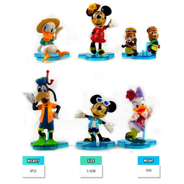 Figurka Anime Mickey Mouse, Minnie, Donald, Kubiczek Puchatek, Kaczka Daisy, Goofy, Pluto, Świnia - brelok i prezent w jednym, zabawki akcji - Wianko - 9