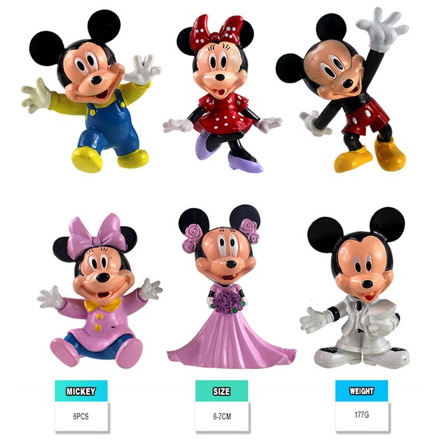 Figurka Anime Mickey Mouse, Minnie, Donald, Kubiczek Puchatek, Kaczka Daisy, Goofy, Pluto, Świnia - brelok i prezent w jednym, zabawki akcji - Wianko - 5