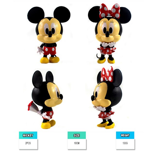 Figurka Anime Mickey Mouse, Minnie, Donald, Kubiczek Puchatek, Kaczka Daisy, Goofy, Pluto, Świnia - brelok i prezent w jednym, zabawki akcji - Wianko - 1
