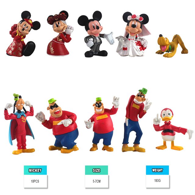 Figurka Anime Mickey Mouse, Minnie, Donald, Kubiczek Puchatek, Kaczka Daisy, Goofy, Pluto, Świnia - brelok i prezent w jednym, zabawki akcji - Wianko - 10