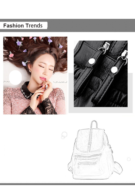 Koreańska moda luksusowa podwójna torba na ramię kożuch GW-2019, plecak studencki, damska, solidna - Wianko - 4