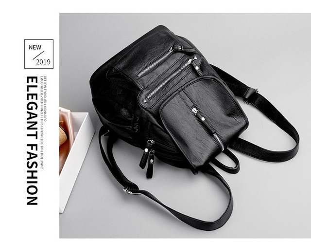 Koreańska moda luksusowa podwójna torba na ramię kożuch GW-2019, plecak studencki, damska, solidna - Wianko - 12