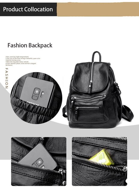 Koreańska moda luksusowa podwójna torba na ramię kożuch GW-2019, plecak studencki, damska, solidna - Wianko - 5