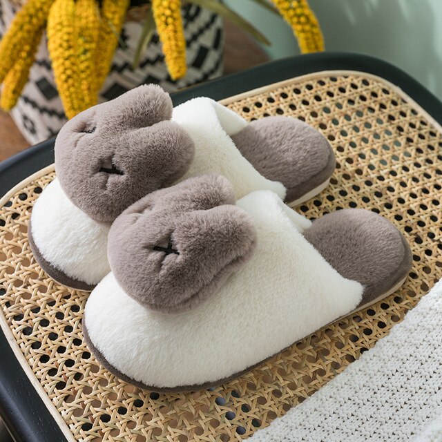 Kapcie jesienno-zimowe dla kobiet - kawaii króliczki z pluszowym futerkiem, miękkie i ciepłe - Wianko - 11