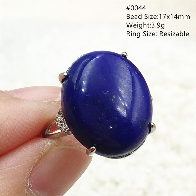 Pierścień Lapis Lazuli 925 srebro regulowany 14x10mm prostokątny pierścień kryształ dla kobiety - Wianko - 11