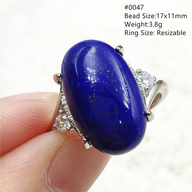 Pierścień Lapis Lazuli 925 srebro regulowany 14x10mm prostokątny pierścień kryształ dla kobiety - Wianko - 17