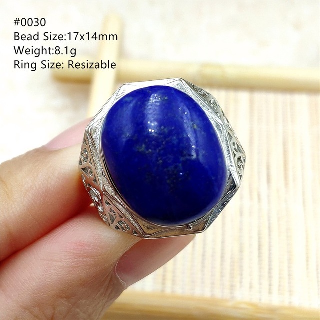 Pierścień Lapis Lazuli 925 srebro regulowany 14x10mm prostokątny pierścień kryształ dla kobiety - Wianko - 34