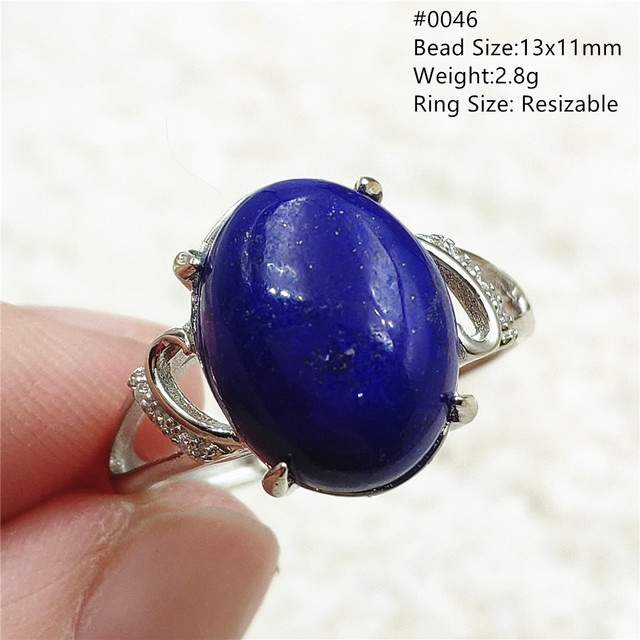 Pierścień Lapis Lazuli 925 srebro regulowany 14x10mm prostokątny pierścień kryształ dla kobiety - Wianko - 15