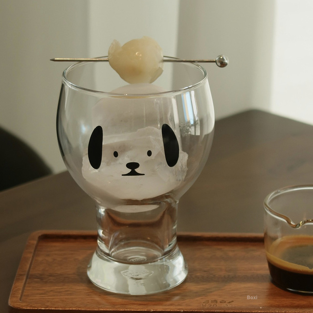 Kubek na mleko i herbatę z motywem miś Kawaii Puppy - przezroczyste szkło o dużej pojemności - Wianko - 5