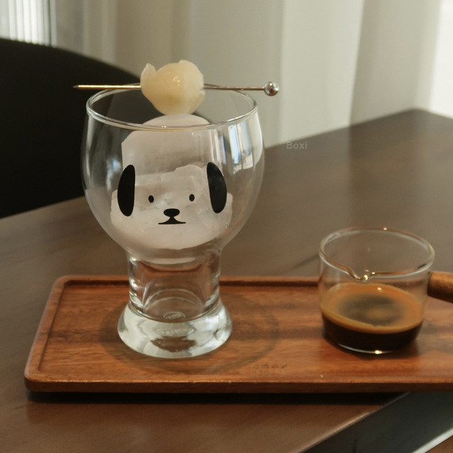 Kubek na mleko i herbatę z motywem miś Kawaii Puppy - przezroczyste szkło o dużej pojemności - Wianko - 6