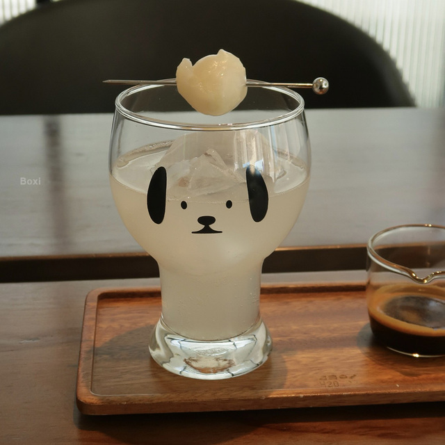 Kubek na mleko i herbatę z motywem miś Kawaii Puppy - przezroczyste szkło o dużej pojemności - Wianko - 7