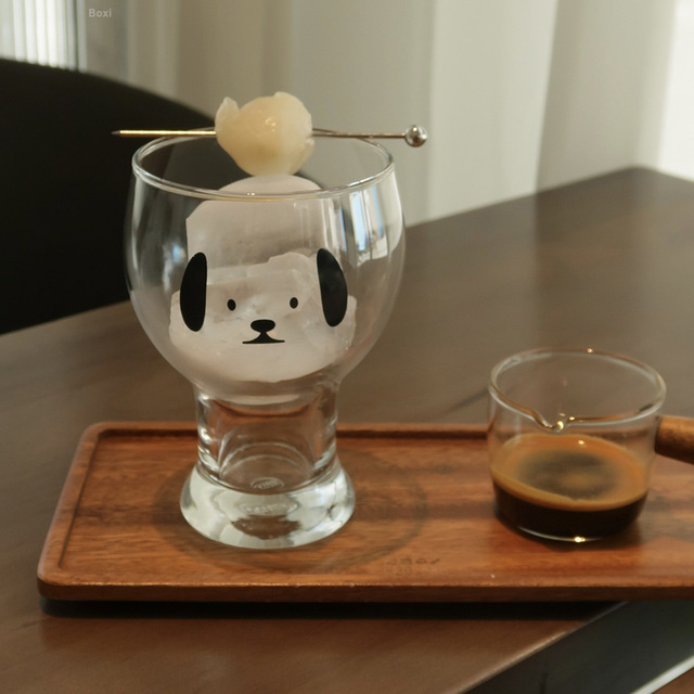 Kubek na mleko i herbatę z motywem miś Kawaii Puppy - przezroczyste szkło o dużej pojemności - Wianko - 11