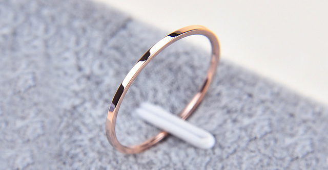 Prosty, polerowany pierścień z różowego złota - biżuteria miedziana dla kobiet i mężczyzn - Wianko - 3