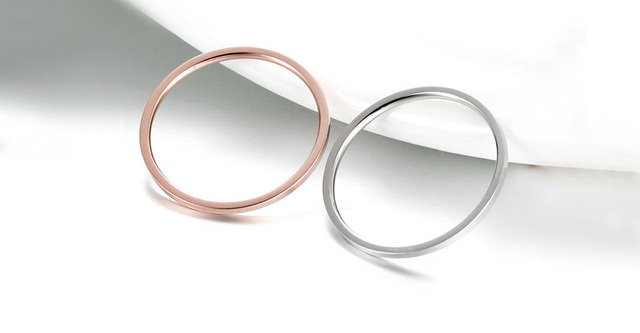 Prosty, polerowany pierścień z różowego złota - biżuteria miedziana dla kobiet i mężczyzn - Wianko - 6
