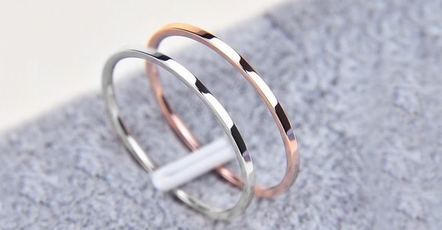 Prosty, polerowany pierścień z różowego złota - biżuteria miedziana dla kobiet i mężczyzn - Wianko - 5