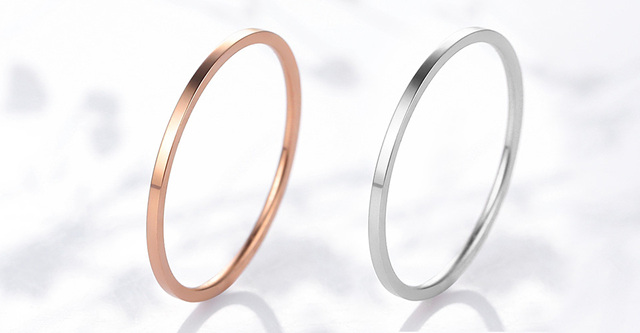 Prosty, polerowany pierścień z różowego złota - biżuteria miedziana dla kobiet i mężczyzn - Wianko - 4