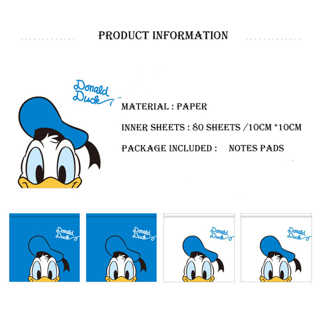Notatnik Disney z kartkami samoprzylepnymi i naklejkami Kaczora Donalda - idealny do scrapbookingu, notowania i pracy biurowej - Wianko - 6