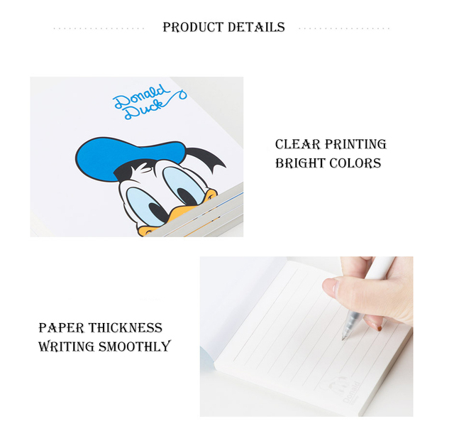 Notatnik Disney z kartkami samoprzylepnymi i naklejkami Kaczora Donalda - idealny do scrapbookingu, notowania i pracy biurowej - Wianko - 4