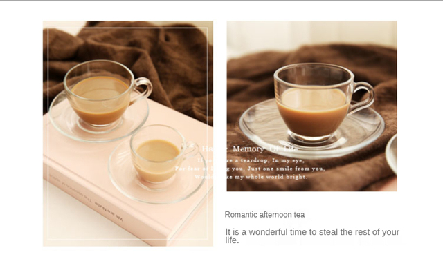 Zestaw filiżanek i spodków do kawy - przezroczyste kubki do herbaty i kawy, wielokrotnego użytku, stylizowane na Turcję - Wianko - 9