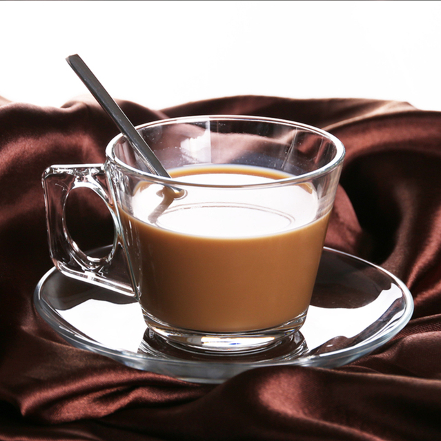 Zestaw filiżanek i spodków do kawy - przezroczyste kubki do herbaty i kawy, wielokrotnego użytku, stylizowane na Turcję - Wianko - 14