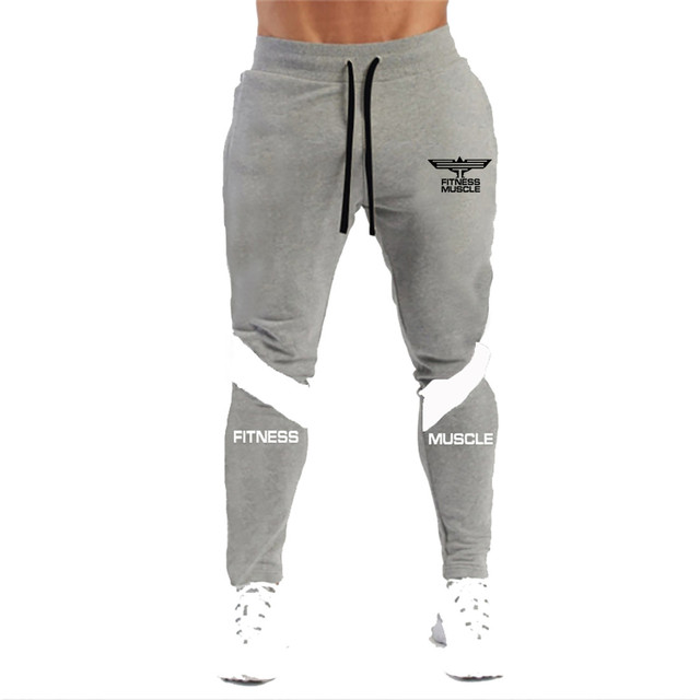 Męskie długie spodnie do biegania zimowe, dopasowane, bawełniane, drukowane, Fitness, trening - Wianko - 6