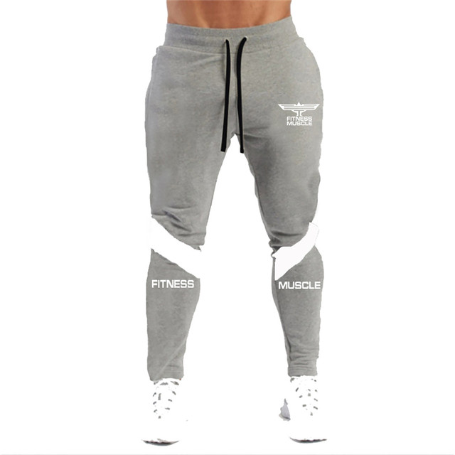Męskie długie spodnie do biegania zimowe, dopasowane, bawełniane, drukowane, Fitness, trening - Wianko - 7