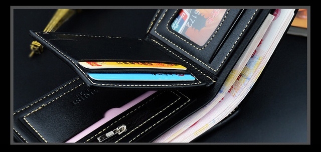 Męskie skórzane portfele krótkie z klipem na pieniądze i etui na karty kredytowe - wielofunkcyjne i luksusowe - Wianko - 7