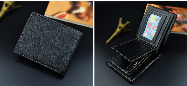 Męskie skórzane portfele krótkie z klipem na pieniądze i etui na karty kredytowe - wielofunkcyjne i luksusowe - Wianko - 11