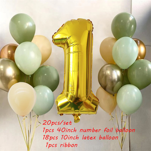 15/20 sztuk zielonych lateksowych balonów w kształcie awokado, zestaw zawierający 32 calowe balony cyfrowe z folii, idealne dekoracje na Baby Shower, ślub i urodziny - Wianko - 3