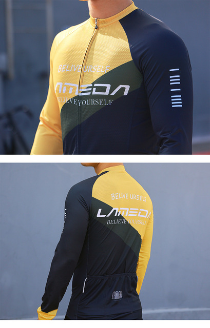 Męska koszulka rowerowa LAMEDA 2021 - wygodna jazda wiosną i latem z oddychającym materiałem, długimi rękawami oraz silikonowym dołem - Wianko - 20