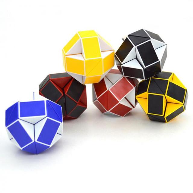 Magiczna linijka wąż Puzzle - 2 sztuki, Fidget antystresowy Cube Twist - 24 prędkości, składane i edukacyjne zabawki dla dzieci, magiczny władca Cube - Wianko - 4