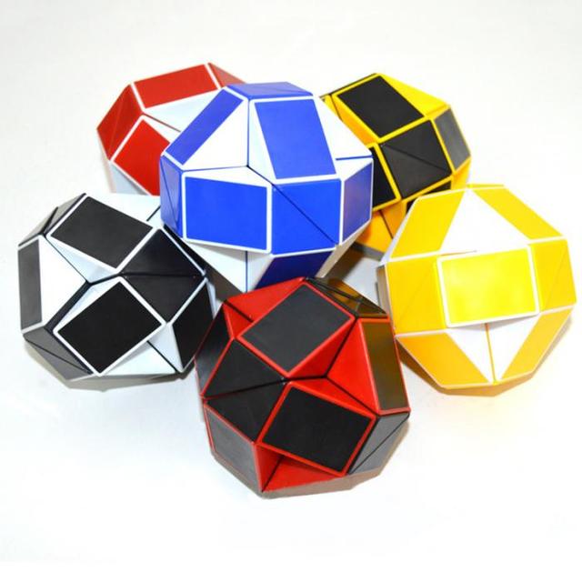 Magiczna linijka wąż Puzzle - 2 sztuki, Fidget antystresowy Cube Twist - 24 prędkości, składane i edukacyjne zabawki dla dzieci, magiczny władca Cube - Wianko - 3