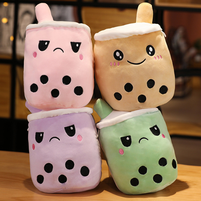 Boba pluszowe zwierzę - 15cm etui dwustronne z miękkimi kubkami Bubble Tea - Wianko - 6